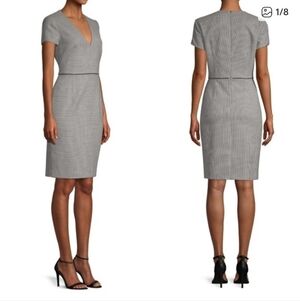 HUGO BOSS Doritala Dress Size 4P Virgin Wool Houndstooth Office Interview Career